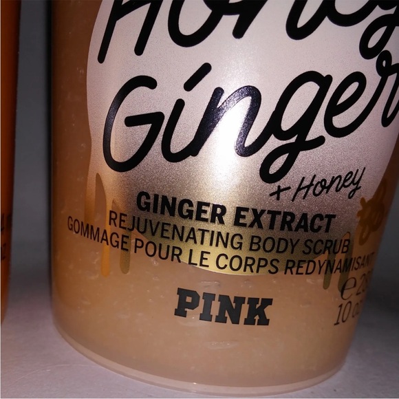 Set of 4•Victoria Secret PINK Honey Ginger BodyWash Oil•Lotion•Scrub•bundle set - Picture 4 of 15